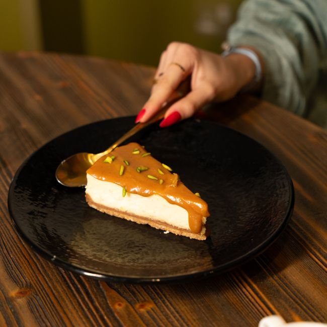 Assiette de dessert à la pistache.